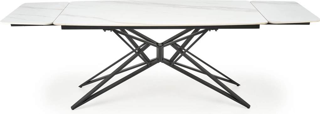 Rozkladací jedálenský stôl Alfredo 160/240 cm biely mramor/čierny