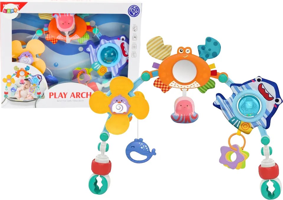 LEAN Toys Závesná hojdačka na postieľku morské zvieratá oceán