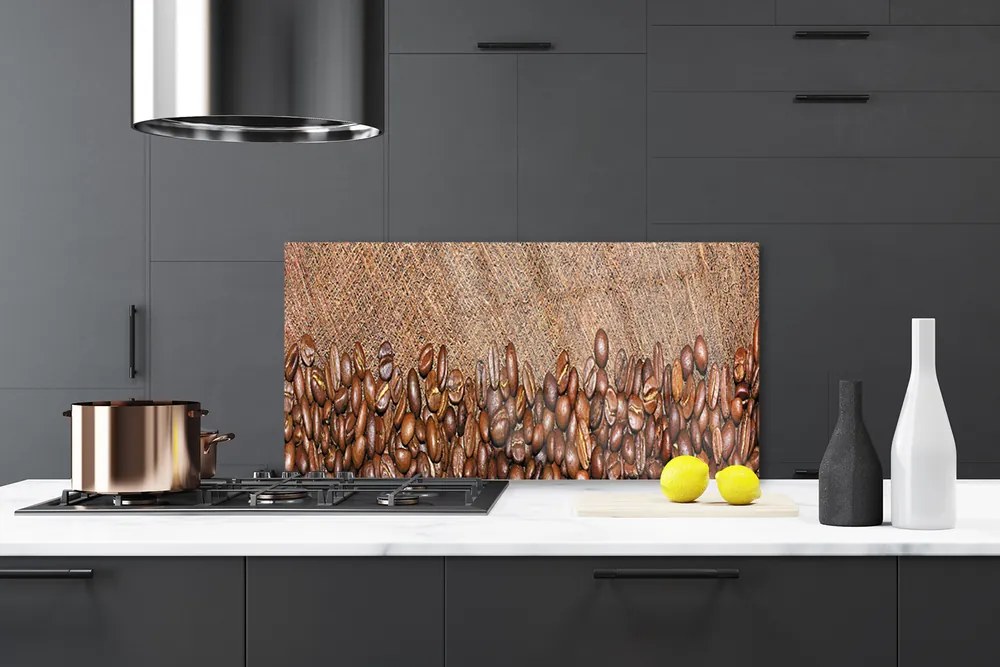 Nástenný panel  Káva zrnká kuchyňa 125x50 cm