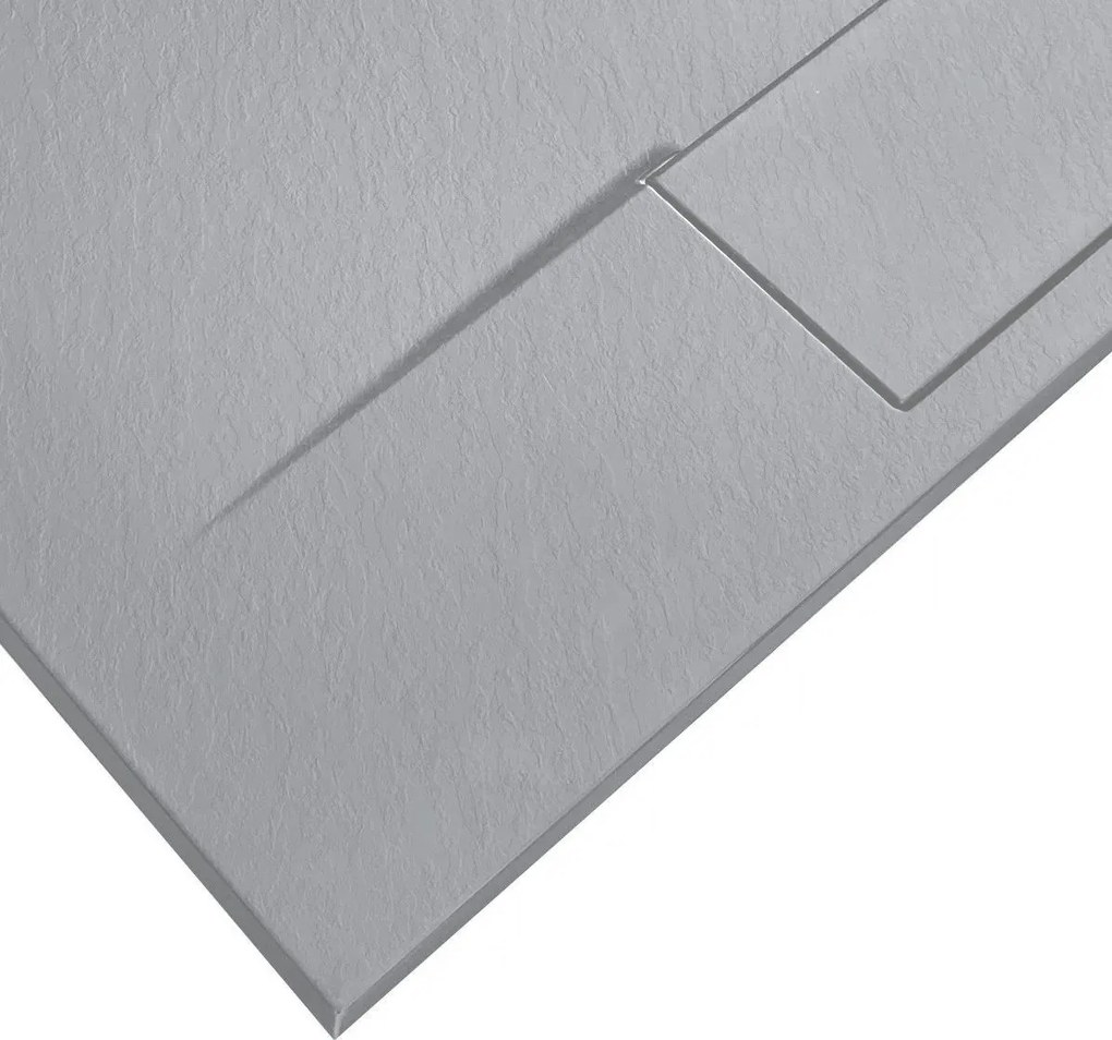 Štvorcová sprchová vanička z SMC kompozitu REA BAZALT 90x90 cm, sivá