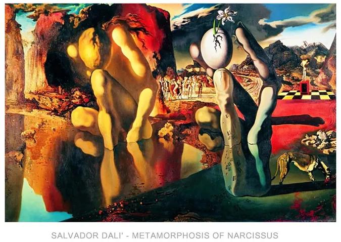 Umelecká tlač Salvador Dali - Metamorphosis Of Narcissus, Salvador Dalí, (70 x 50 cm)