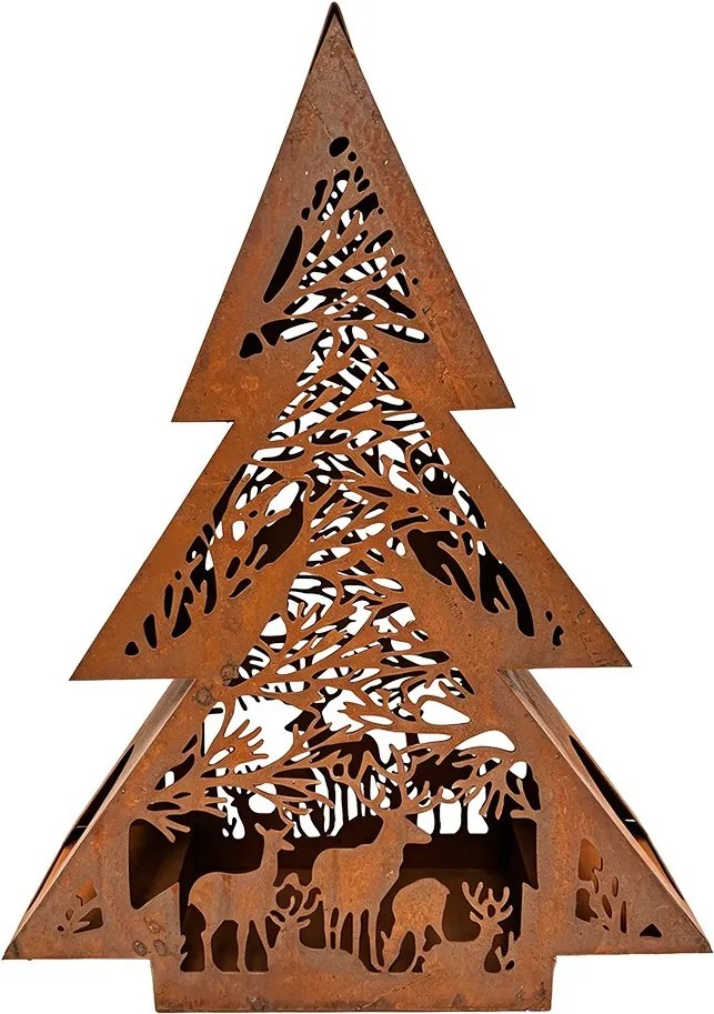 Hrdzavý kovový dekoratívny vianočný stromček Tree Rust – 62*18*79 cm