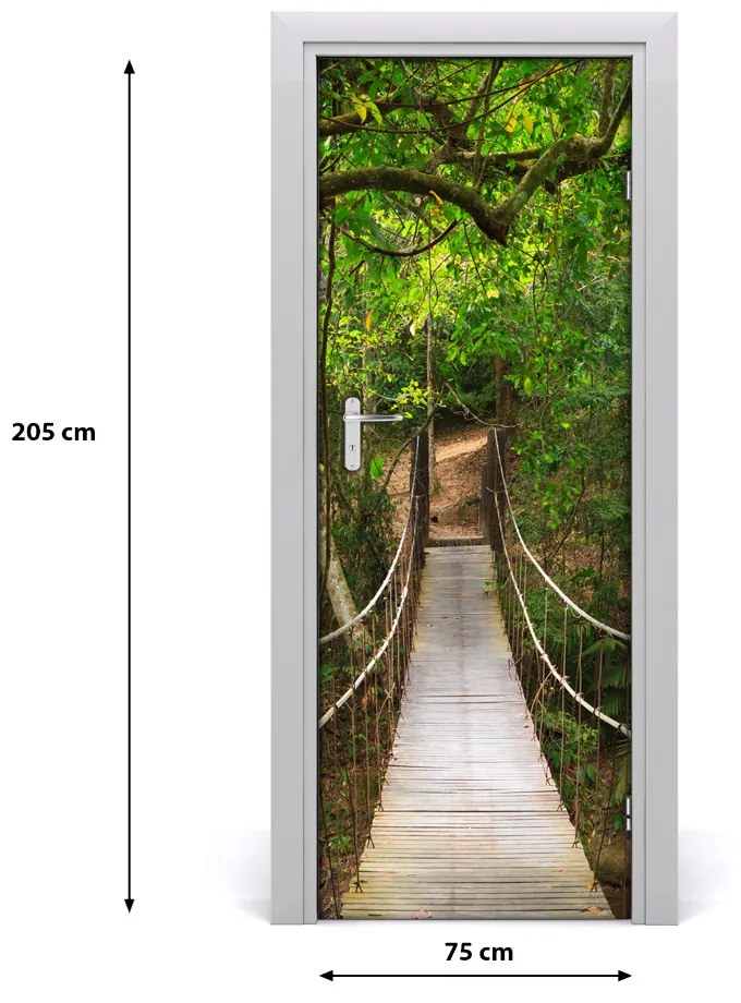Fototapeta na dvere visiaci most v lese 75x205 cm