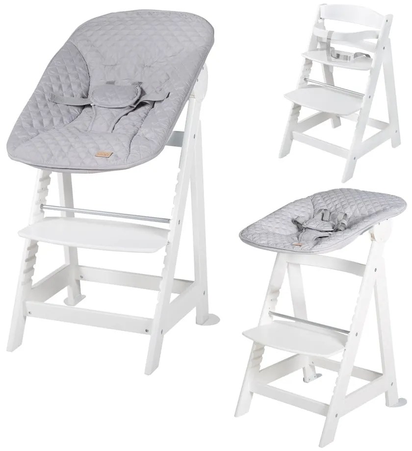 Biela jedálenská stolička Grow-Along – Roba