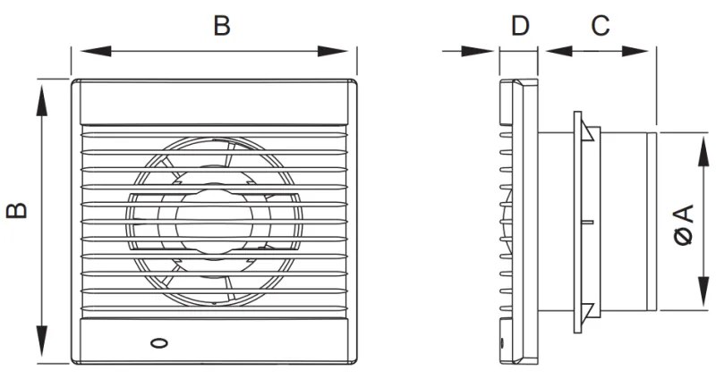 Mexen EXS, kúpeľňový ventilátor s lanovým spínačom, priemer 150mm, biela, W9604-150K-00