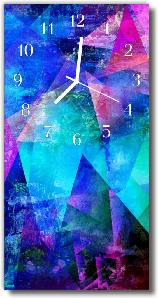 Nástenné hodiny vertikálne  Umelecká grafika modrá