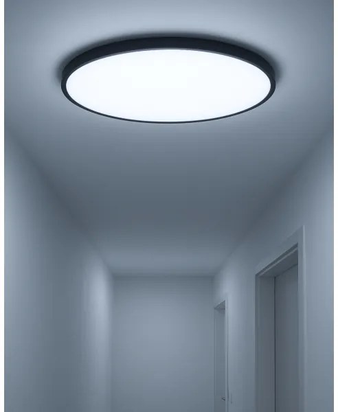 LED stropné svietidlo LED/40W/230V 3000/4000/6500K pr. 50 cm čierne