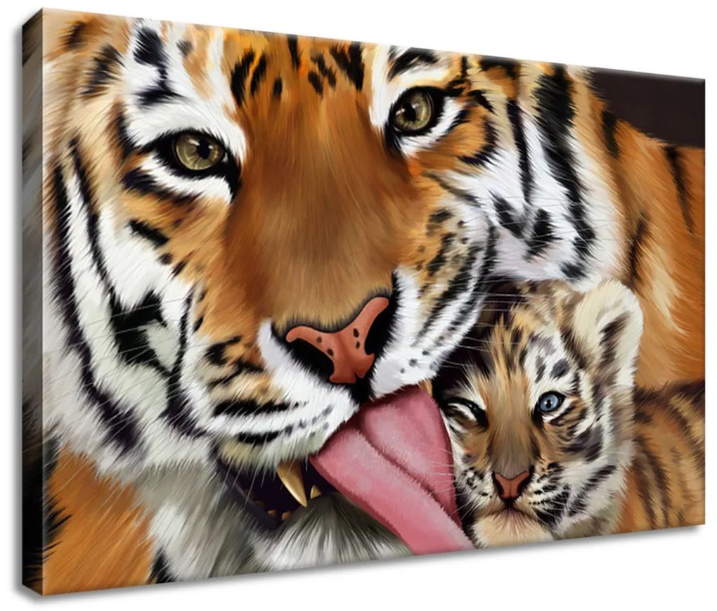 Gario Obraz na plátne Tiger a tigrík Rozmery: 30 x 20 cm