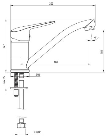 Deante BMO_026M - Umývadlová batéria BORO 12,7 cm lesklý chróm