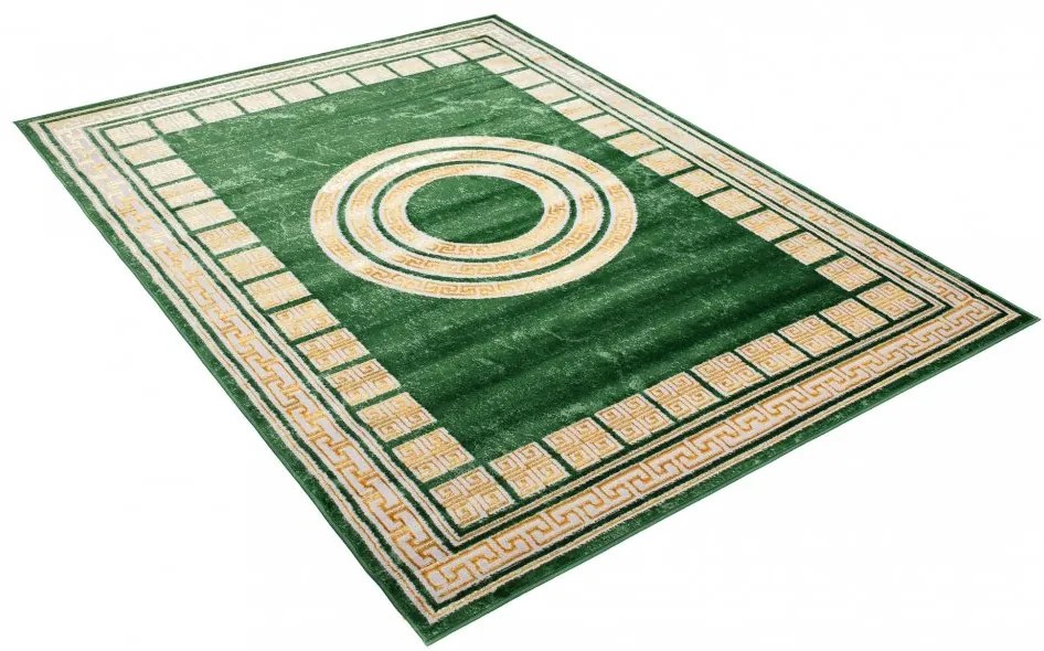 Zaujímavý zelený koberec s geometrickými vzormi Šírka: 140 cm | Dĺžka: 200 cm