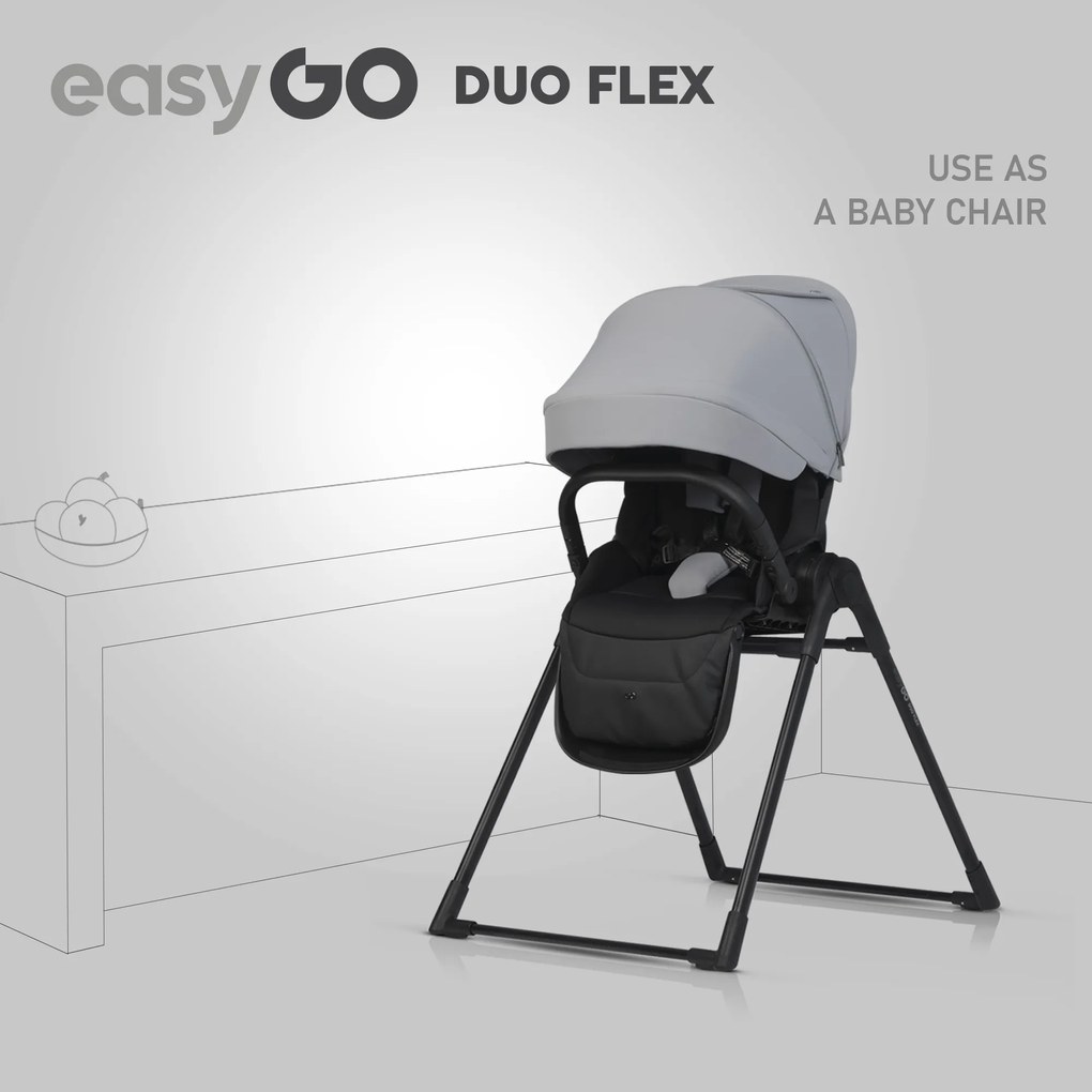 Športová vanička do kočíka EasyGo Duoflex Cloudy Gray