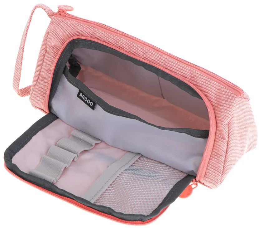 KIK Ružový školský peračník dvojitý vanity case - toaletný kufrík, priestranný 22x7x10cm