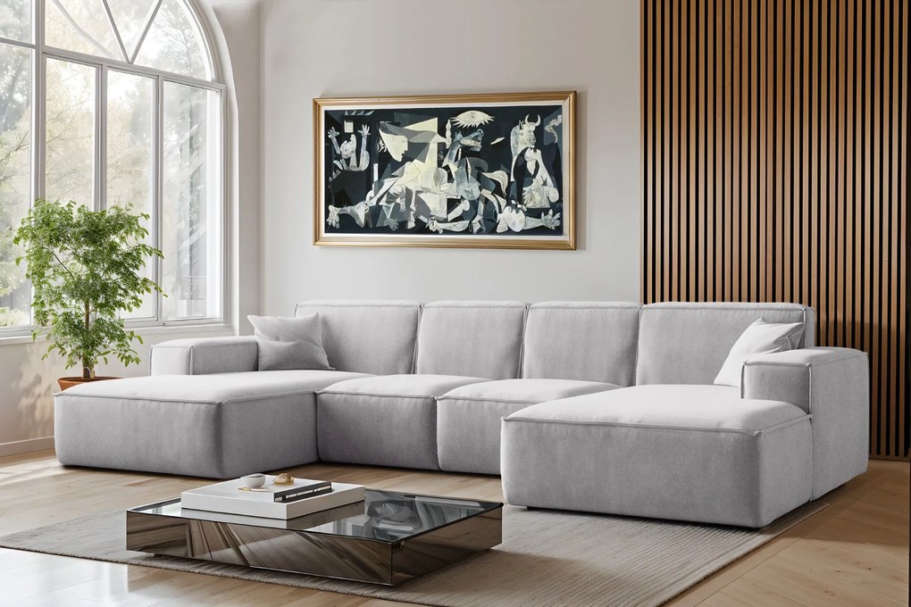 ROHOVÁ SEDAČKA LUCAS U 344 X 165 cm SALVADOR 16 SIVÁ