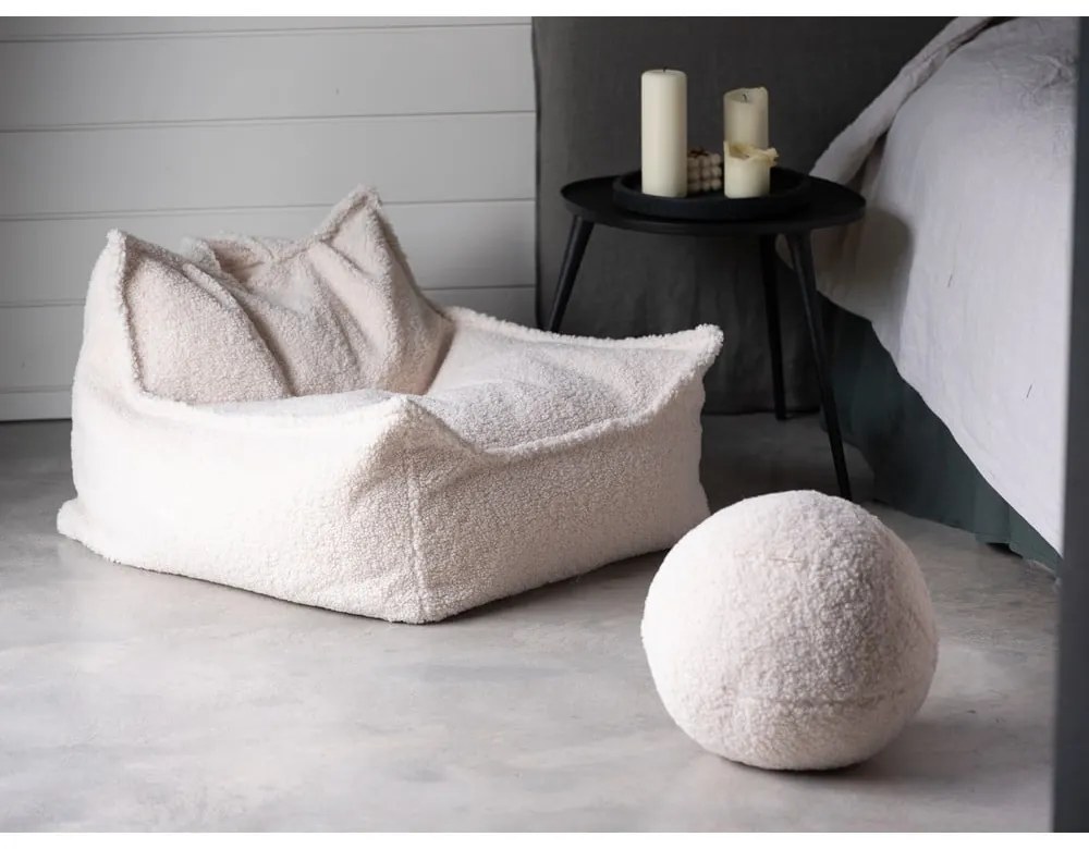 Krémový detský sedací vak z textílie buklé Chair – Wigiwama