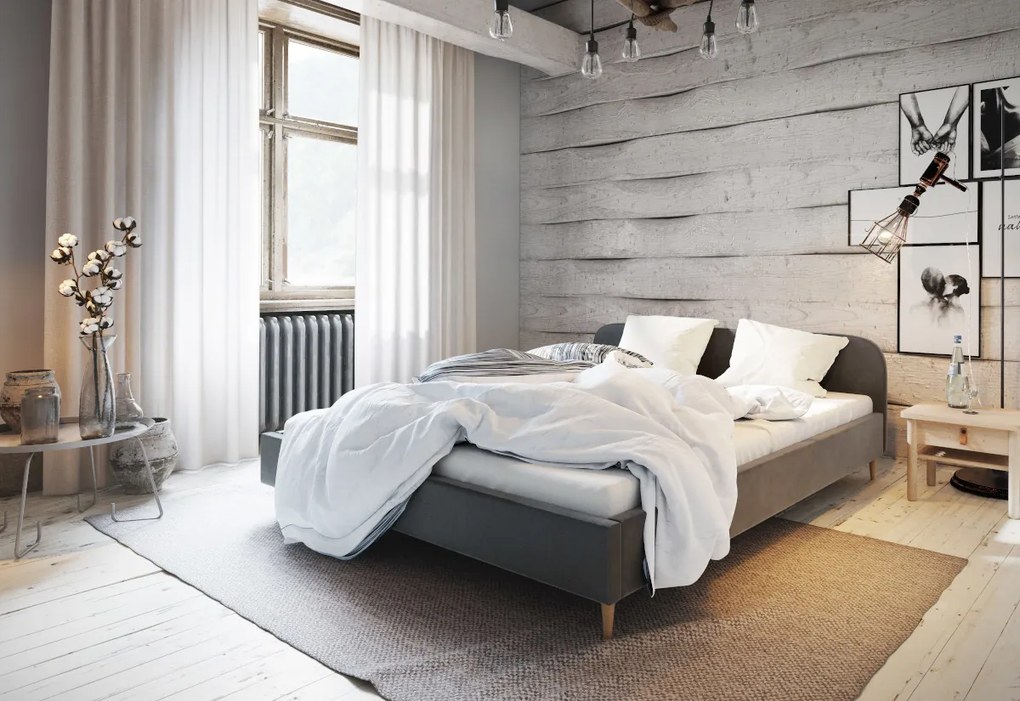Čalúnená posteľ LOFT, 120x200, itaka 34 + rošt + penový matrac 14cm