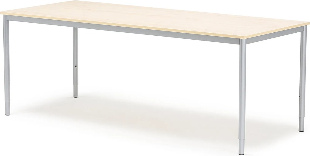 Kancelársky pracovný stôl Adeptus, 2000x800 mm, brezový laminát/šedá