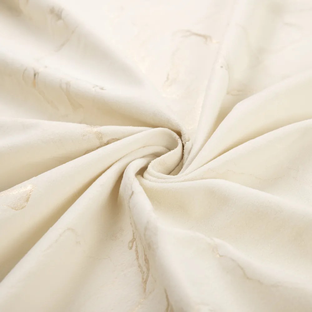 Biante Zamatový štvorcový obrus Isabela IBL-017 Zlatý/dymový mramor na smotanovom 110x110 cm