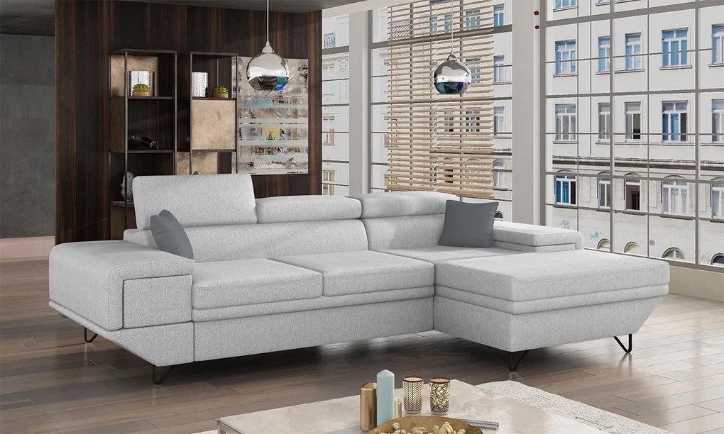 Moderná rohová sedacia súprava Arcadia, Dostupné poťahy: Magic Velvet 2227 + Magic Velvet 2227 + Evo 29, Strana: pravá