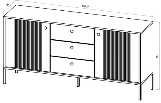 Komoda LUE zelená/čierna