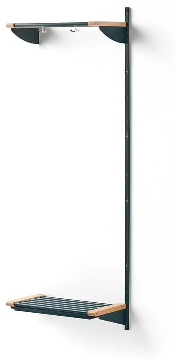 Vešiaková stena JEPPE s hornou policou, prídavná sekcia, 1790x600x310 mm, modrá/breza