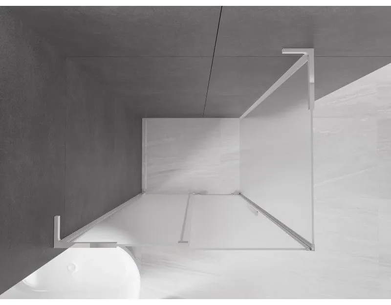 Mexen Velar L, sprchový kút s posuvnými dverami 120 x 70 cm, 8mm sklo námraza, chrómová, 871-120-070-33-01