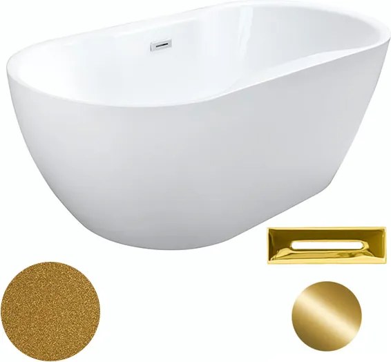 Besco Akrylátová voľne stojaca vaňa Navia Glam Z 140x75 (150x80, 160x80) BESCO-Typ výpuste: Click-Clack s prepadom, chróm, BESCO-Rozmery: 140x75, BES…