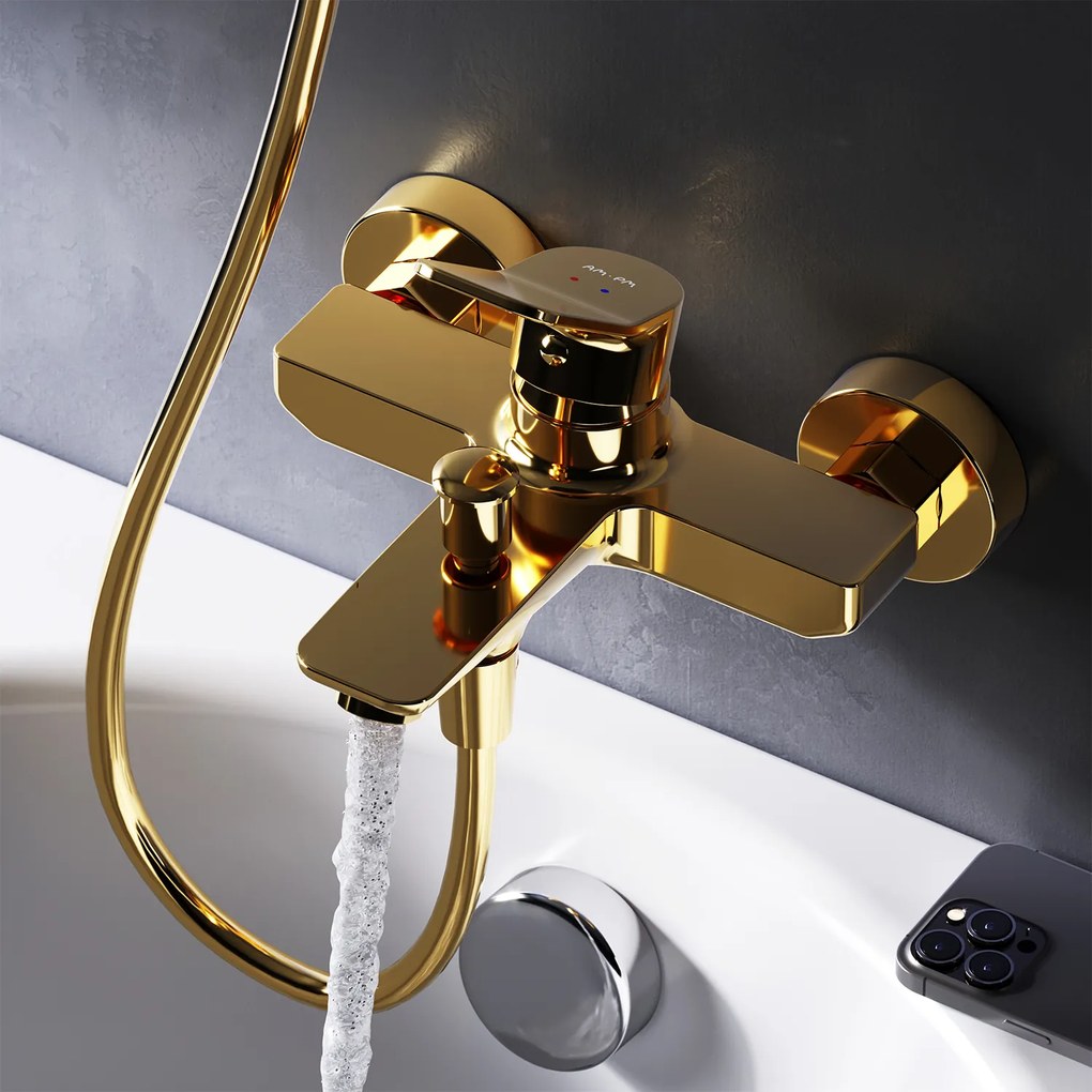Vaňová a sprchová batéria AM.PM X-Joy FXA10099 jednopáková, zlatá