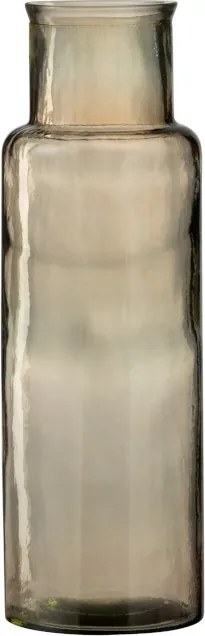 Hnedá úzka sklenená váza Cylinder M - 14,5 * 14,5 * 44,5 cm