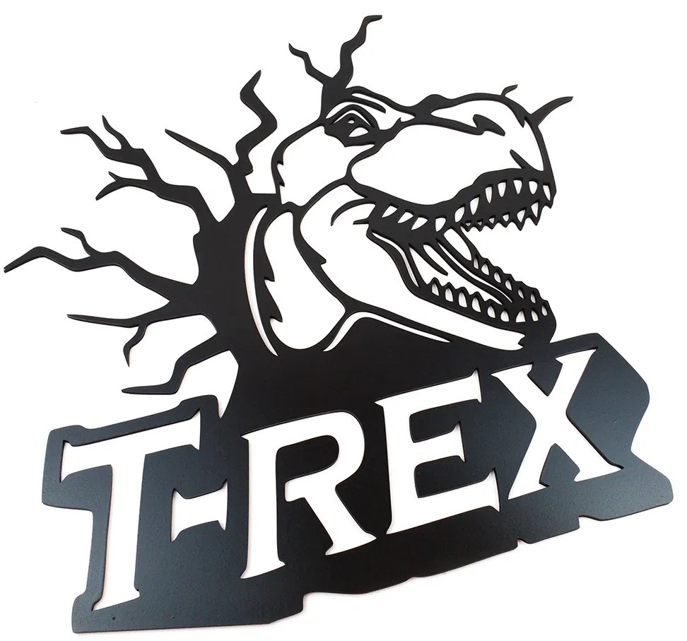 Veselá Stena Drevená nástenná dekorácia Dinosaurus T-REX čierny