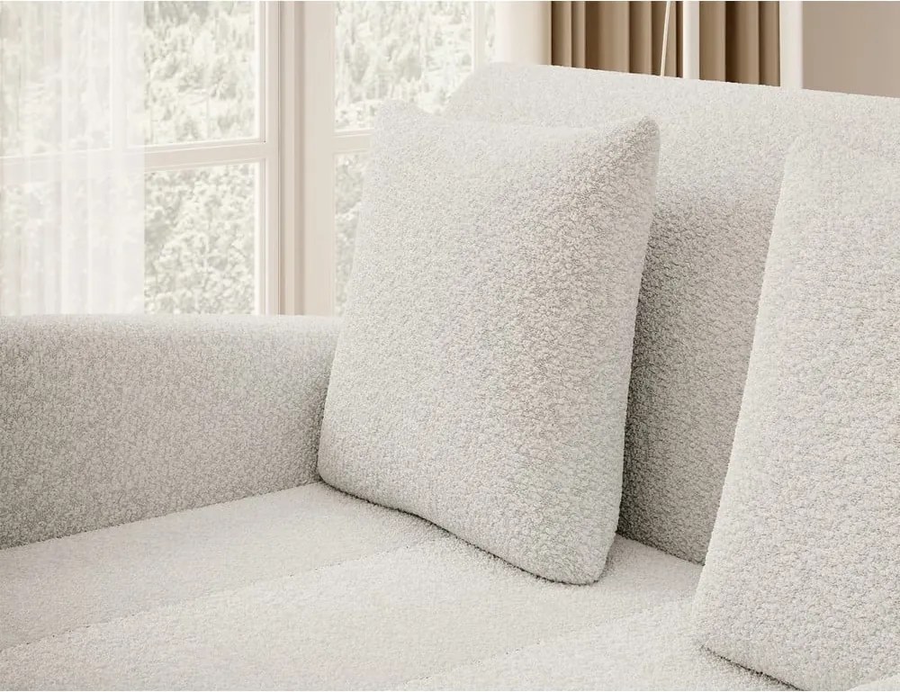 Biela rozkladacia/s úložným priestorom pohovka z textílie buklé 130 cm Ario – ELTAP