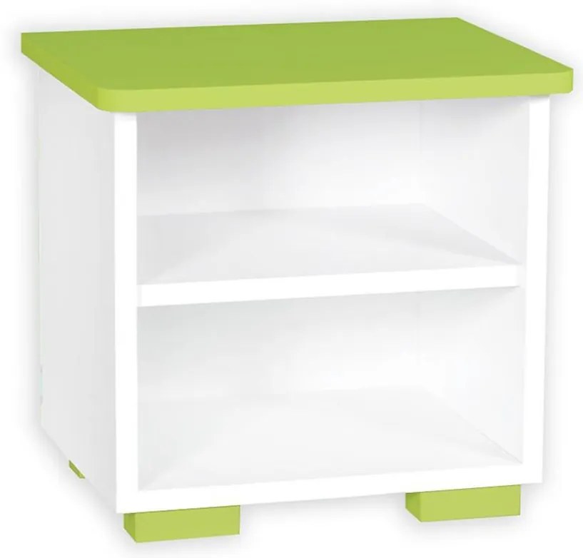 Nočný stolík Bb10  Biely+zelená