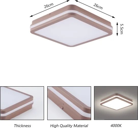 Brilagi -LED vonkajšie stropné svietidlo BENE LED/24W/230V 26x26 cm hnedé IP54