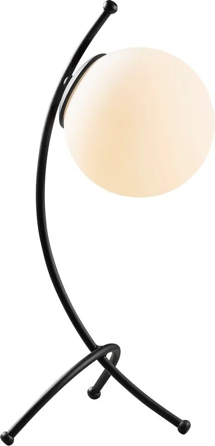 Čierno-biela stolová lampa so skleneným tienidlom (výška 43 cm) Yay – Opviq lights