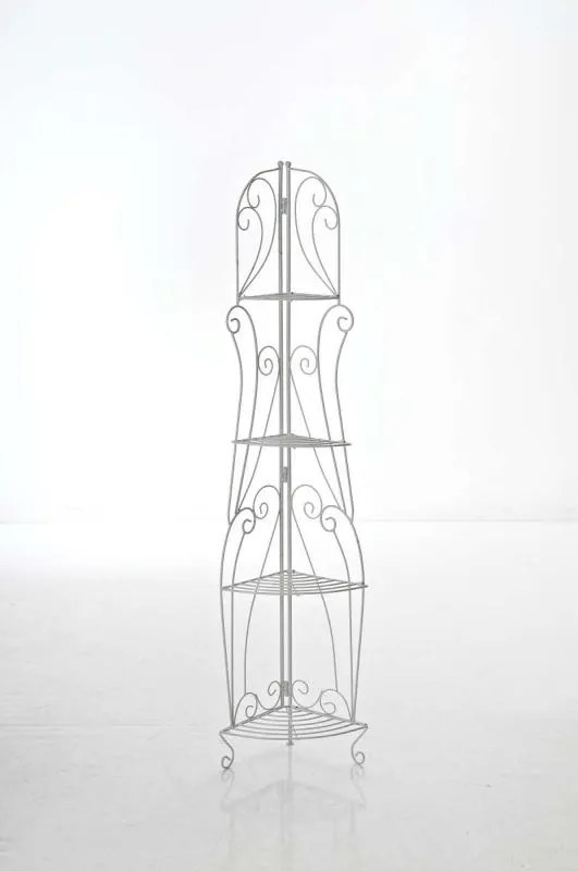 Kovová polica regál Irm - Biela antik