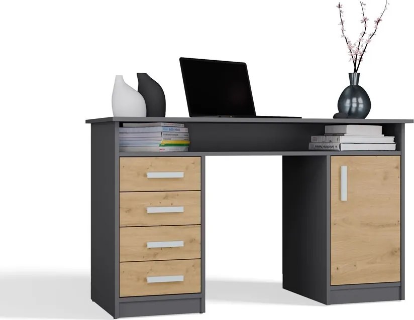 Písací stôl ADA 125 cm dub Artisan/antracitový