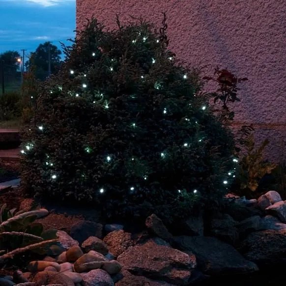 DECOLED Venkovní řetěz SOLAR 20 m, ledově bílá, 200 diod