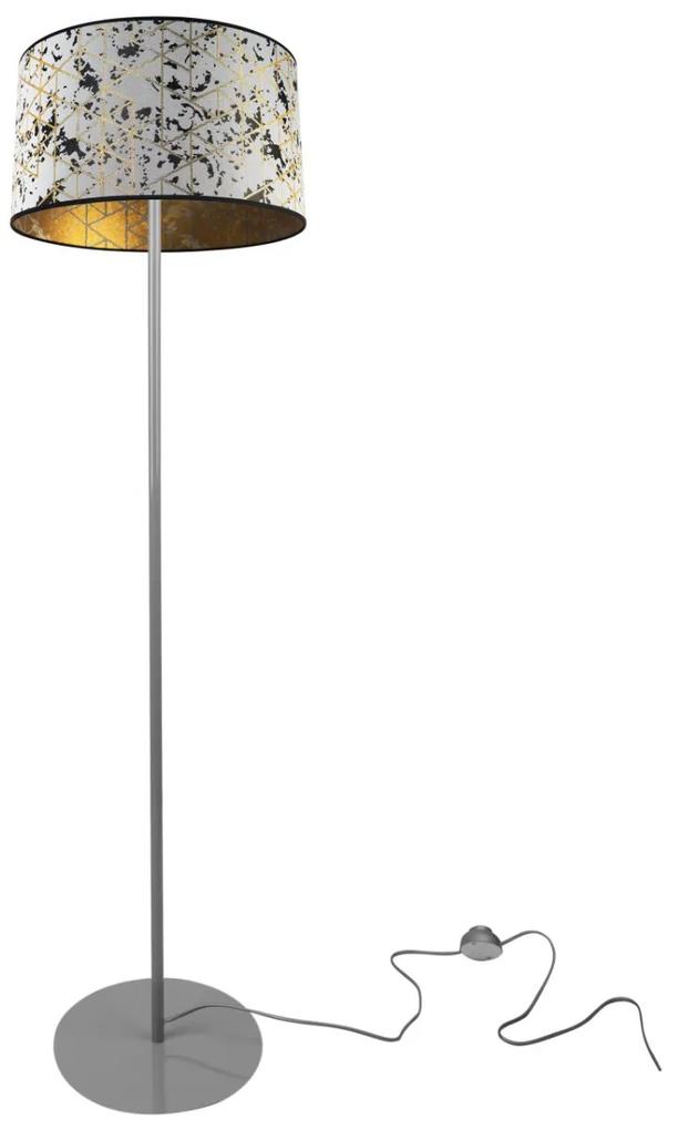 Stojacia lampa Werona, 1x textilné tienidlo so vzorom (výber zo 6 farieb), (výber z 3 farieb konštrukcie)