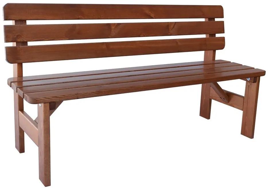 Záhradná drevená lavica Viking - 150 cm, lakovaná