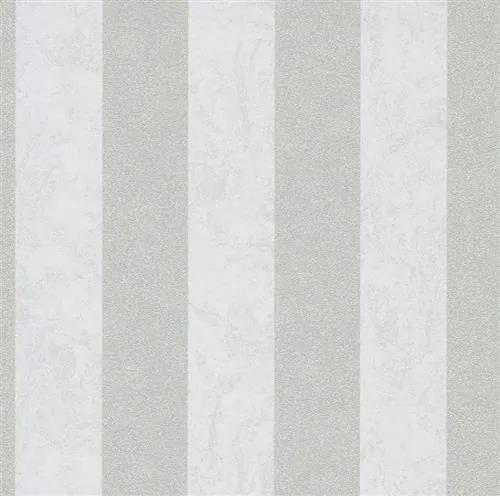 Vliesové tapety IMPOL Carat 2 10077-31, rozmer 10,05 m x 0,53 m, pruhy strieborno-biele, ERISMANN