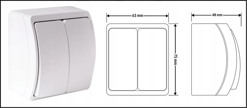 Dvojitý vypínač svetiel 230V
