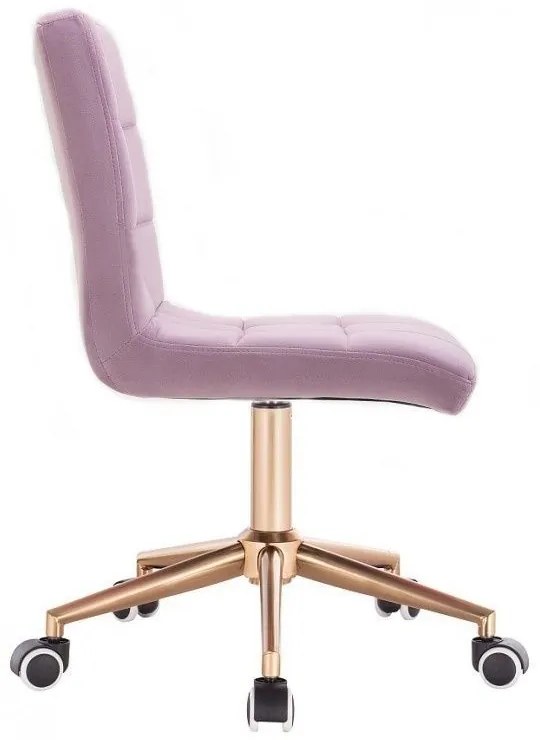 LuxuryForm DESIGN Stolička TOLEDO VELUR na zlatej podstave s kolieskami - levanduľa