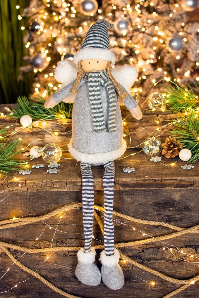Vianočná dekorácia - Anjel s dlhými nohami