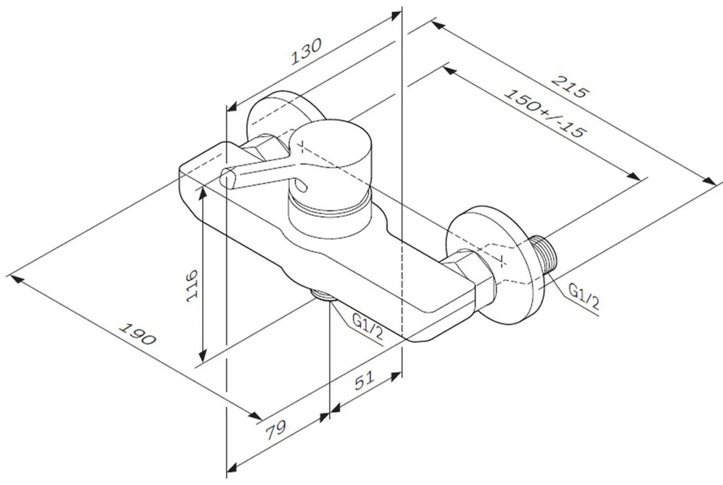 Sprchová batéria AM.PM X-Joy S FXB20033 jednopáková, biela