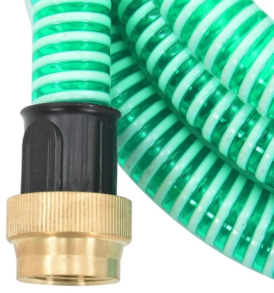Odsávacia hadica s mosadznými spojkami, zelená 1,1" 15 m, PVC