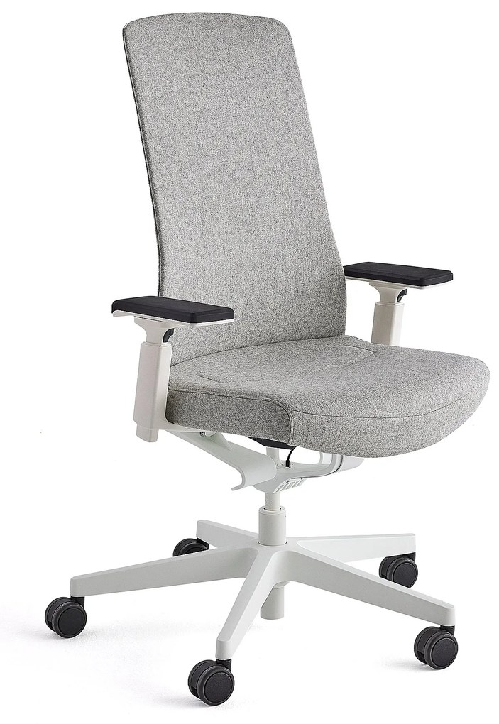 Kancelárska stolička BELMONT, biela/svetlošedá
