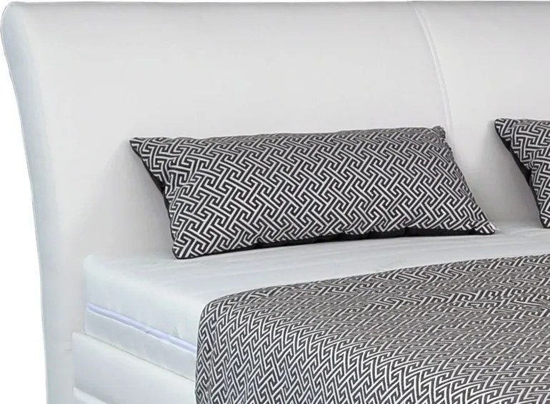 Posteľ Dezra 180x200 cm, biela ekokoža