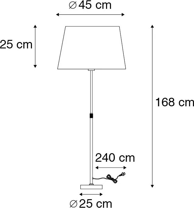 Stojaca lampa zlatá/mosadzná s hnedým tienidlom 45 cm nastaviteľná - Parte