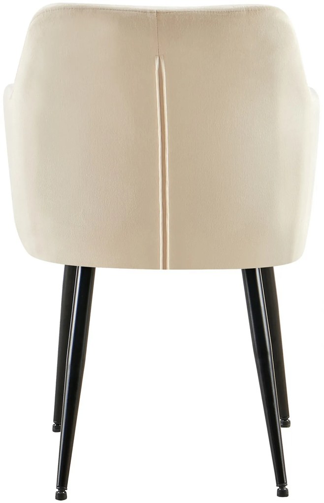 Jedálenská stolička Monett - zamat, B čierny rám - Krémová