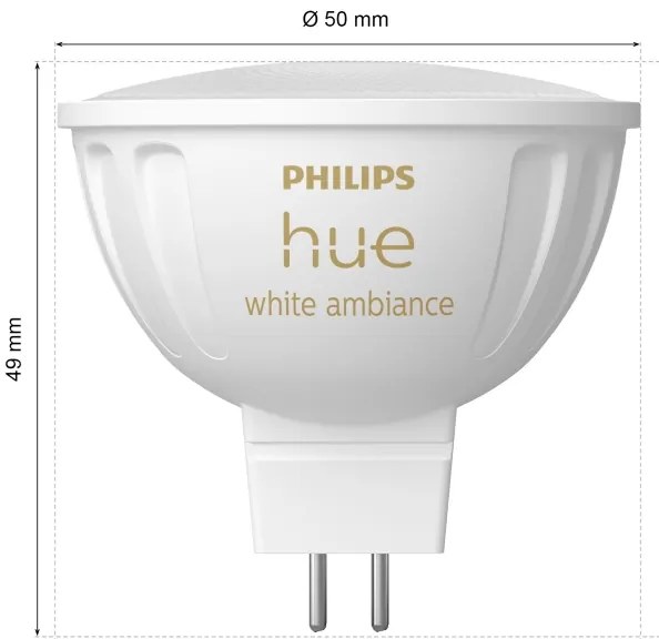 LED Stmievateľná žiarovka Philips Hue WA GU5,3/MR16/5,1W/12V 2200-6500K