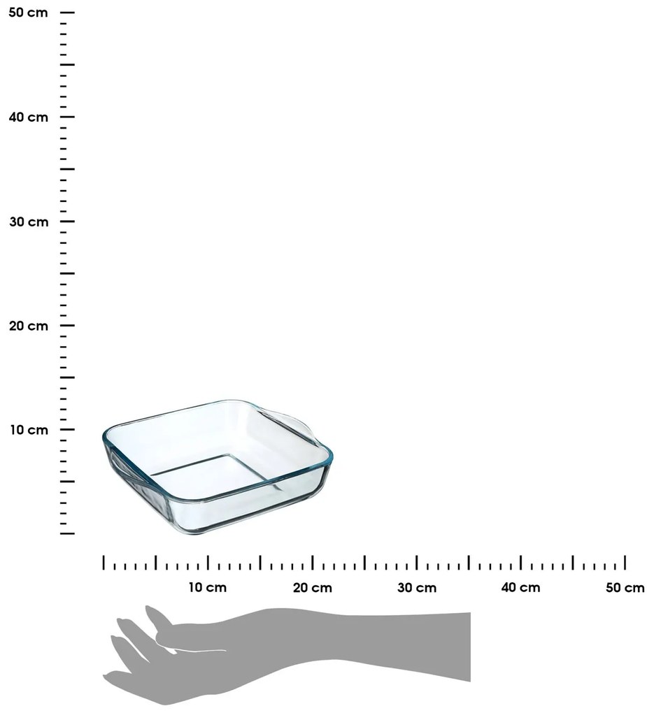 Sklenená zapekacia misa Simp, 22x22x6 cm